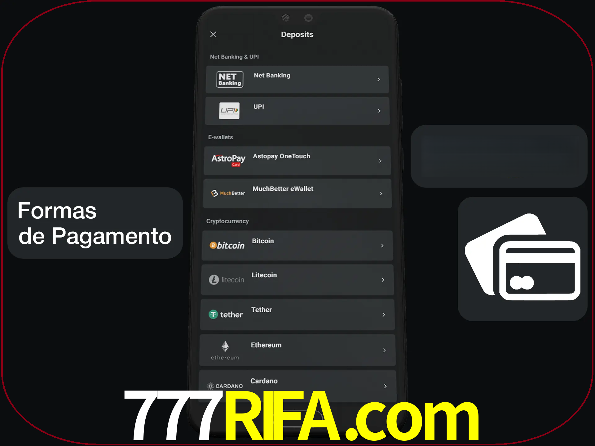 Escolha a forma de pagamento de sua preferência.