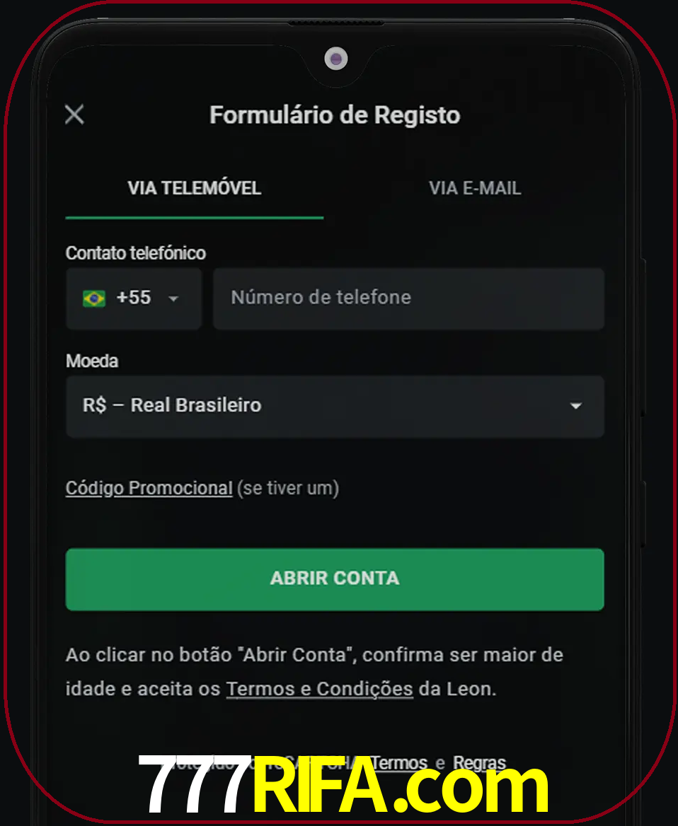 Abra o aplicativo e inicie o processo de registro.