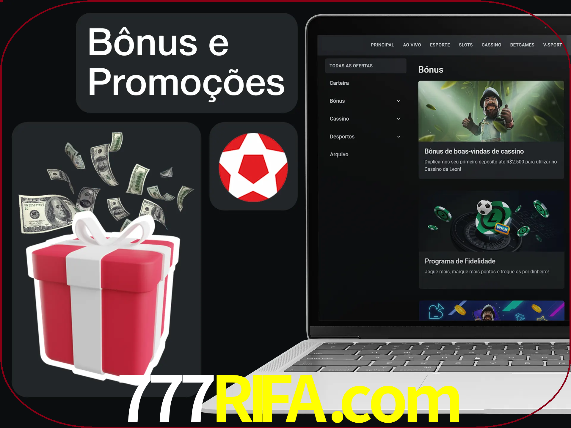 Verifique se há novos bônus e promoções.