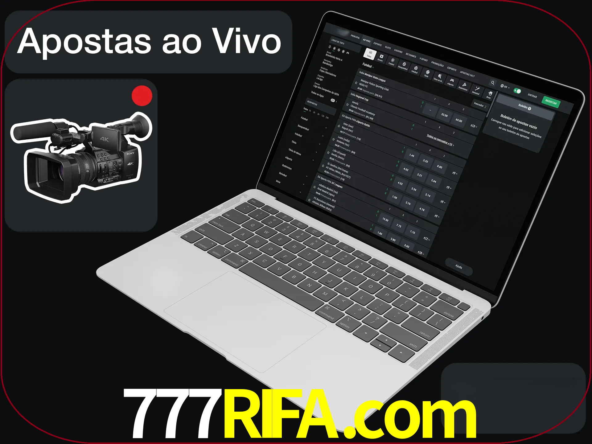 Aposte em formato ao vivo em nosso site.