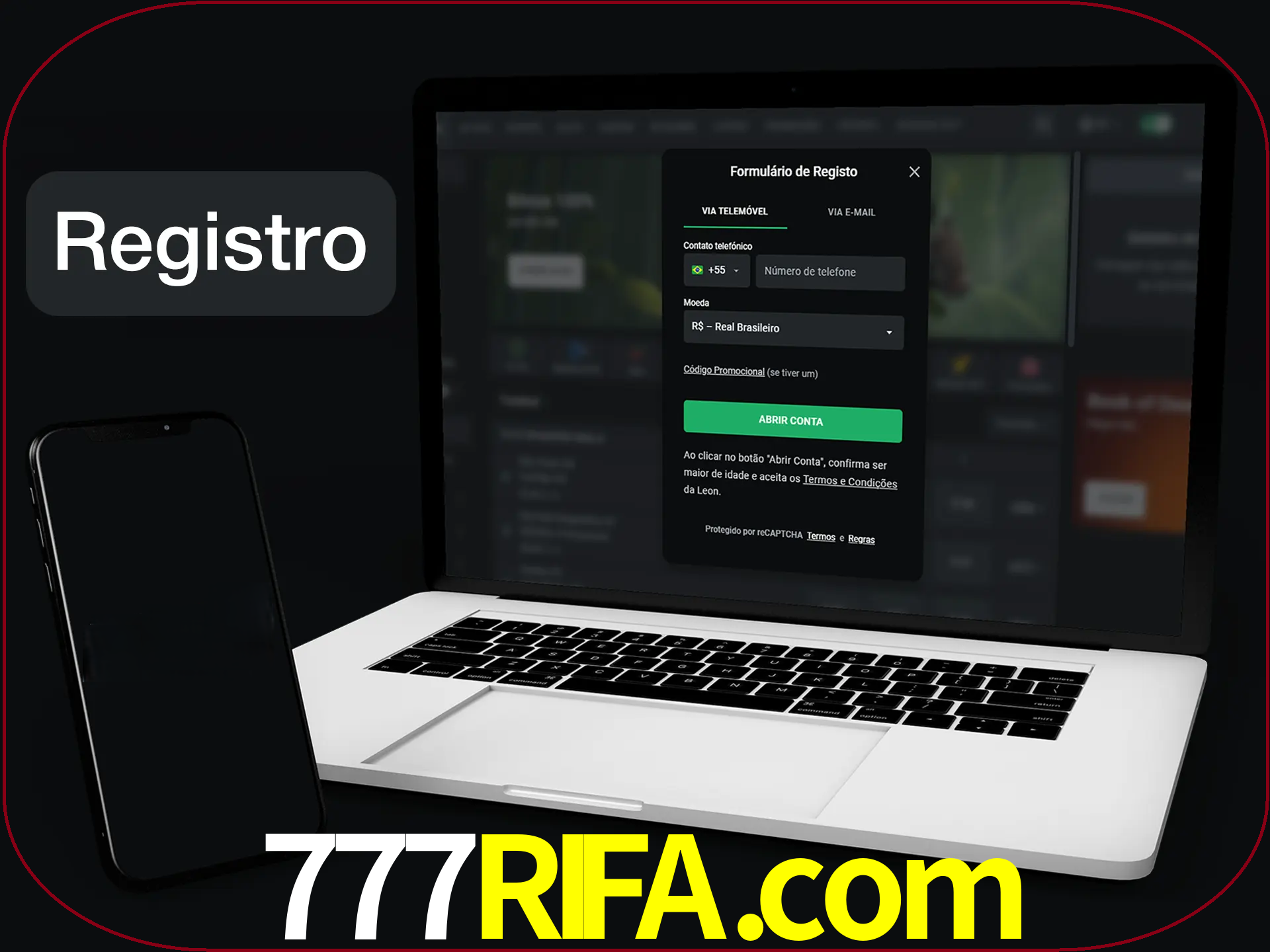 O registro na LeonBet é simples.