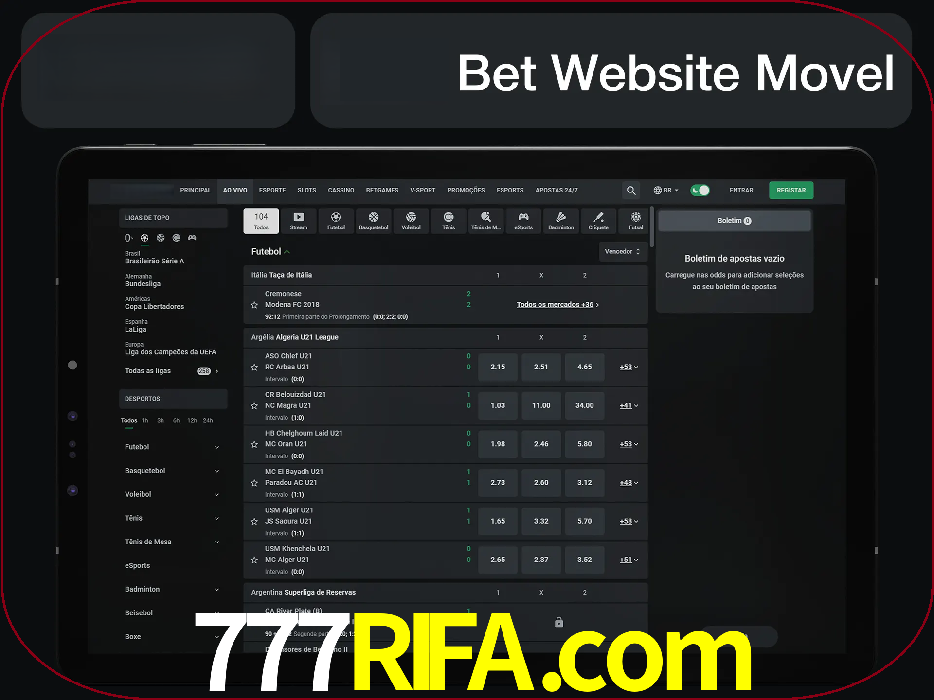 Use nosso website em qualquer dispositivo.